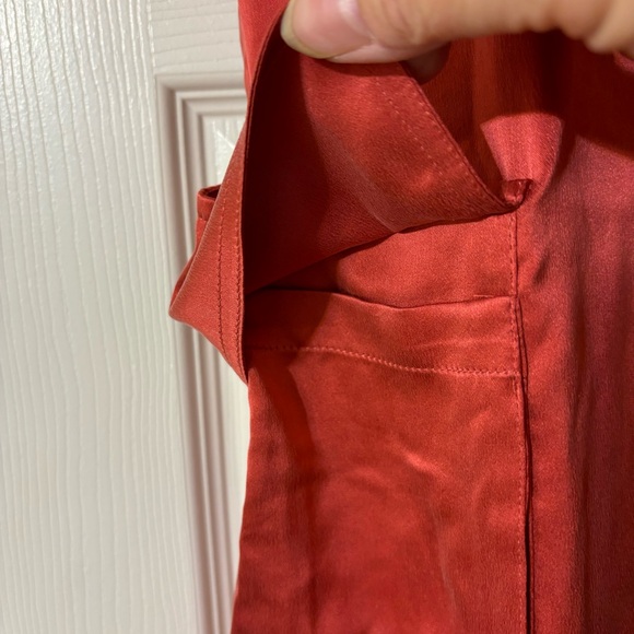 Blanc Noir Chelsea Silk Wide Leg Cargo Pant, Cranberry size Large - Picture 9 of 16